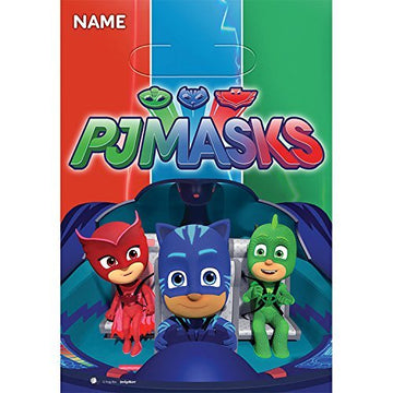 Unique PJ Masks Birthday Party Supplies Bundle Pack includes 16 Party Favor Loot Bags and 1 Dinosaur Sticker Sheet