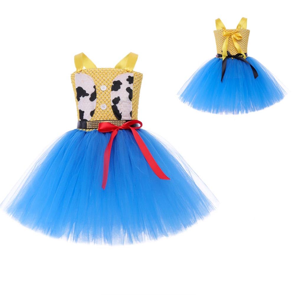 Wyyxxt Girls Cowgirl Princess Costume Birthday Party Dress Halloween Cosplay Outfits(6-7 Years,Yellow)