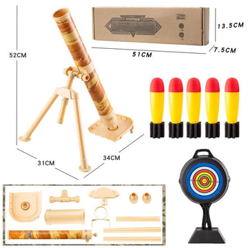 Mortar Launcher Playset For Kids 6-12 Years Old, Soft Foam Rocket Kids Play Set With 5 Safety Foam Shells For Boys And Girls (Fi