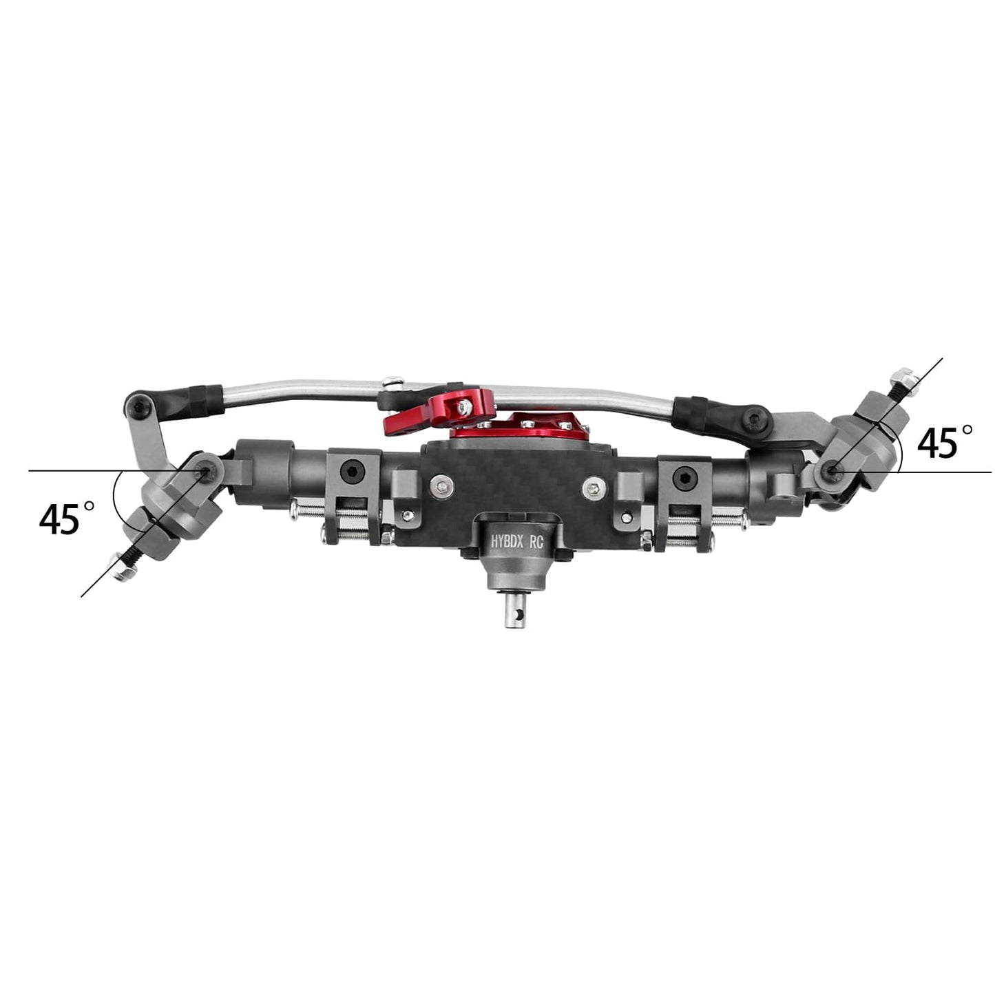 Hybdx Rc Cnc Aluminum Anodized Front And Rear Door Axle Kit Upgrade For 1/10 Rc Crawler Car Scx10 Ii 90046 90047 (Grey)