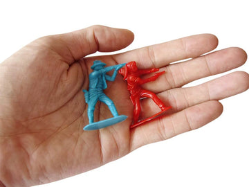 Lynkaye Cowboy Indian Toy Figures Set - 60 PCS Miniature Wild West Figures, 2-3 inch, Plastic, Red, Model LK-60soliders