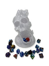 Munnygrubbers - 6.5'' Skull Dice Tower - (Random 7Pcs D20 Dice Set Included) - No Paint Odorless Plastic - Tabletop Roleplaying