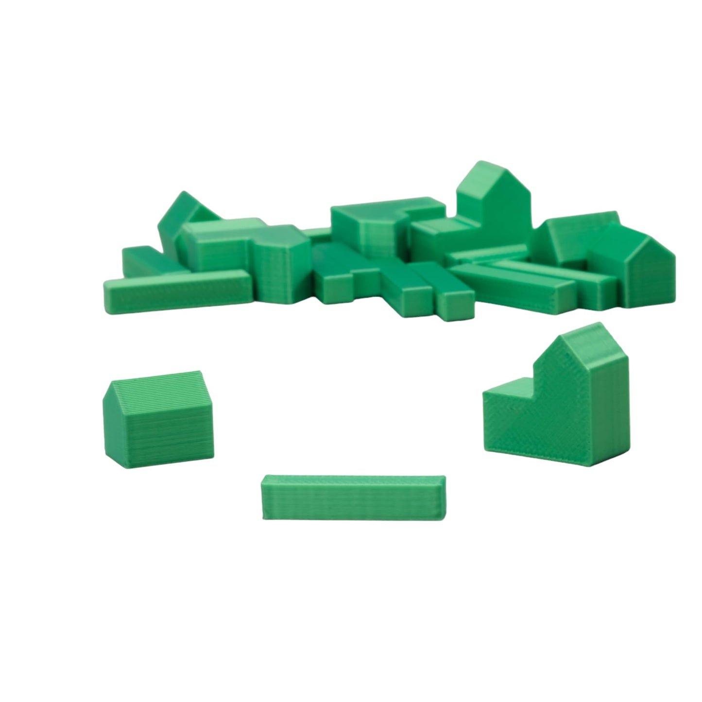 Bkprint3D Replacement Pieces For Catan Board Game | Settlers Pieces | 82 Colors | Base Set | (52_Silk_Green)