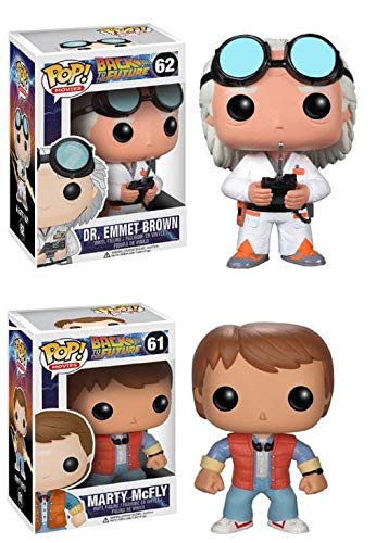 Funko Pop! Vinyl Figure Back To The Future Collector Bundle With Marty Mcfly #49 & Doc Emmet Brown #50 (2 Items)