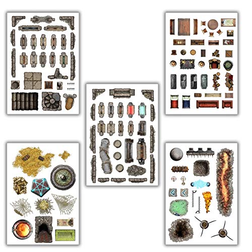 Loke BattleMats Loke Add-On Scenery - Dungeon Decorations, Mehrfarbig, Plastic, Model 011LBM