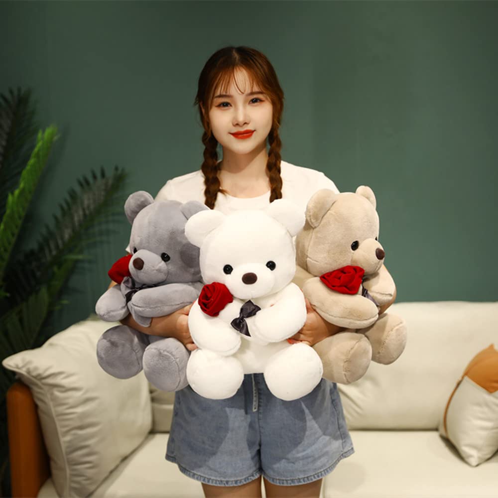 Shafish Cute Plush Rose Bear Stuffed Animal Teddy Bear Plush Toy Gift For Children And Girls (Light Brown, 35Cm/13.7In)