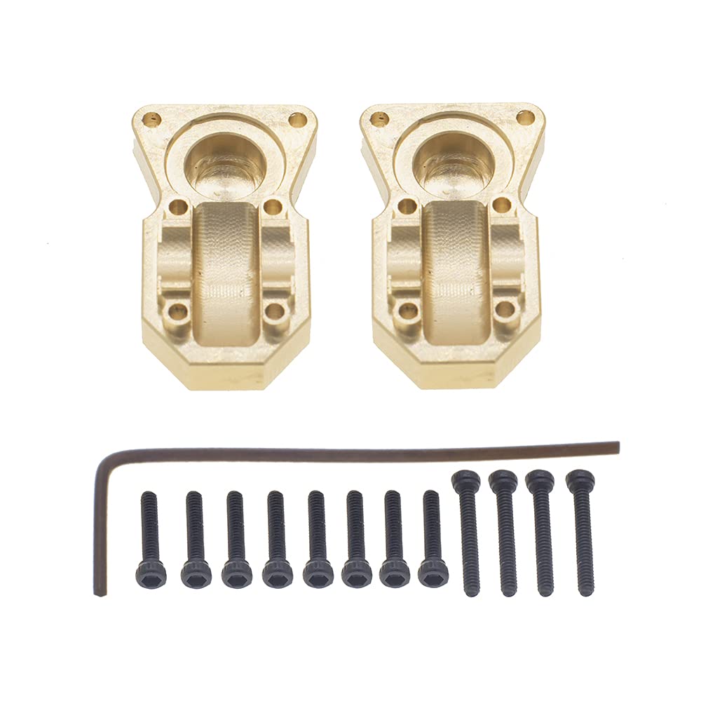 2Pcs Brass Diff Cover Front&Rear Bridge Axle Cover for 1/24 Axial SCX24 AXI90081 AXI00001 AXI00002 AXI00005 AXI00006RC Crawler C