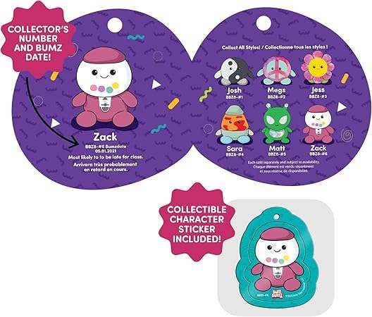 Bumbumz 4.5-Inch Cosmicbumz Plush 5-Pack - Cosmic Shooting Star Sandra, Martian Major, Cosmic Moon Mo, Rocket Ship Rafa, Saturn