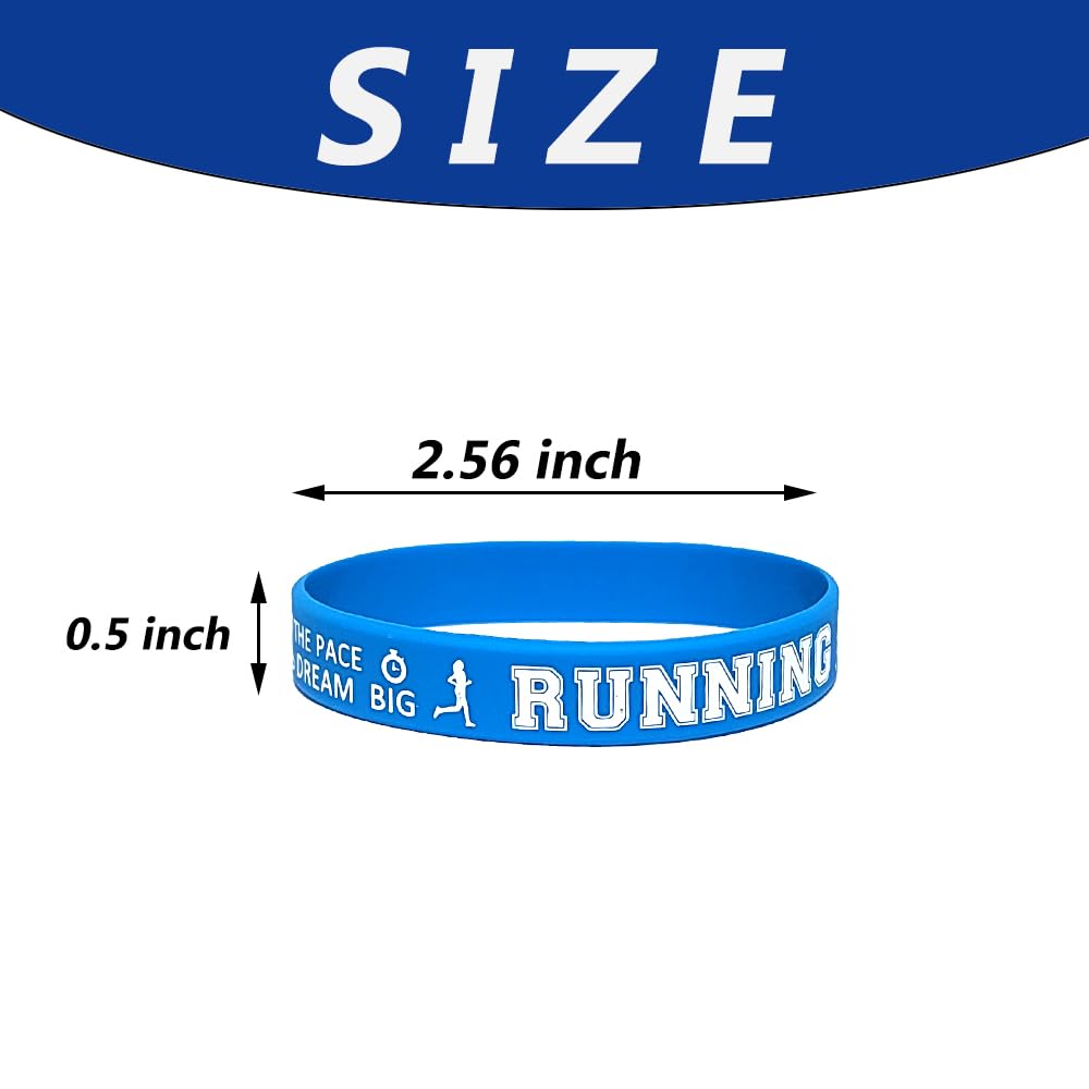 CupaPlay 24PCS Running Motivational Silicone Wristband Personalized Rubber Bracelets Marathon Cross Country Sports Prizes Party