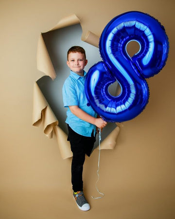 Navy Blue 8 Balloon, Number Balloon 40 Inch, Blue Birthday Decorations, 8 18 28 38 80 Birthday Balloons, 8Th Blue Party Supplies