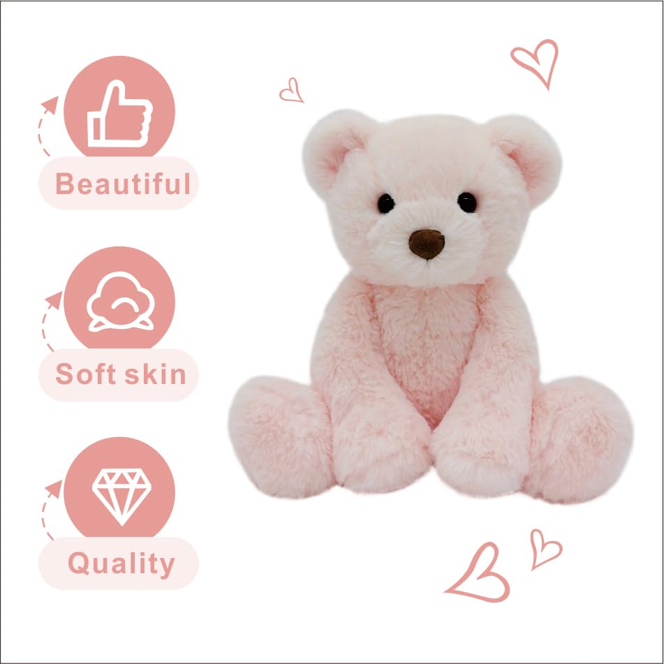 Mikee Fluffie Teddy Bear Stuffed Animal, 9'' Small Teddy Bear, Cute Soft Stuffed Animals for Girls Kids, Valentines Plush Bears