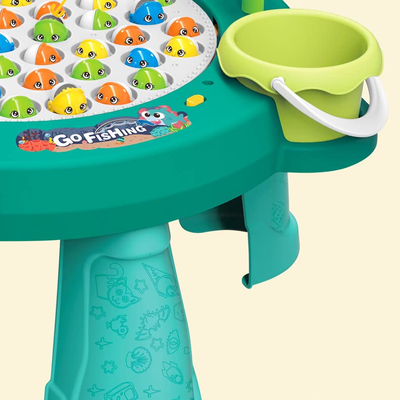 Pairez Toys Fishing Game Toy Set, Kids Play Table W/Rotating Board, 45 Fishes & 4 Fishing Poles, Gifts For Children, Boys & Girls Aged 3 4 5 6+ (Upgraded Ver.)