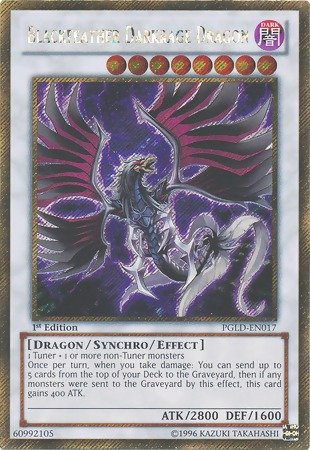 Yu-Gi-Oh!! - Blackfeather Darkrage Dragon (PGLD-EN017) - enhanced Gold - 1st Edition - Gold Secret Rare