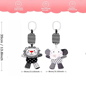 Shxero 2Pcs Hanging Rattle Toys For Babies, Hanging Baby Toy, Car Seats Stroller Toys With Wind Chime For Newborn 0-36 Months, C