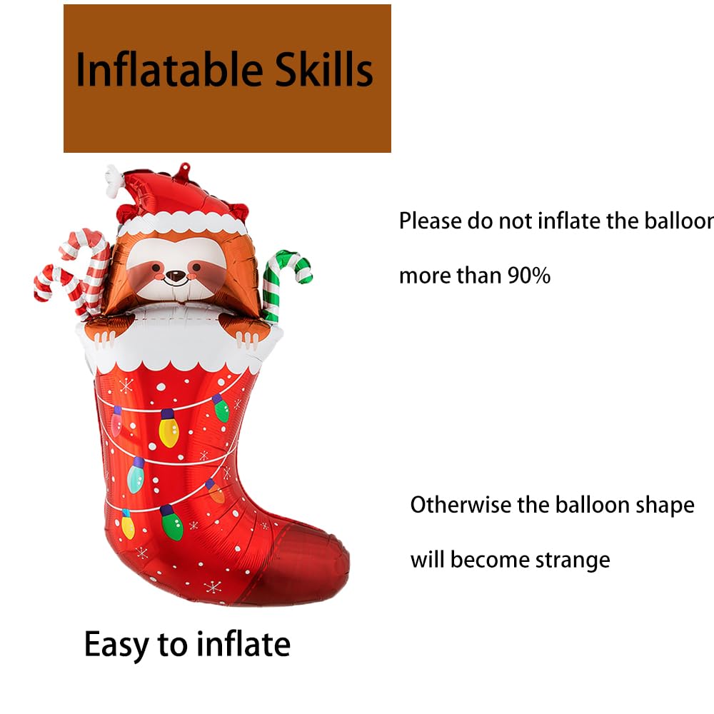 Hadckja Christmas Stocking Balloons Christmas Balloons Christmas Stocking Foil Balloons For Christmas-Themed Party Birthday Part