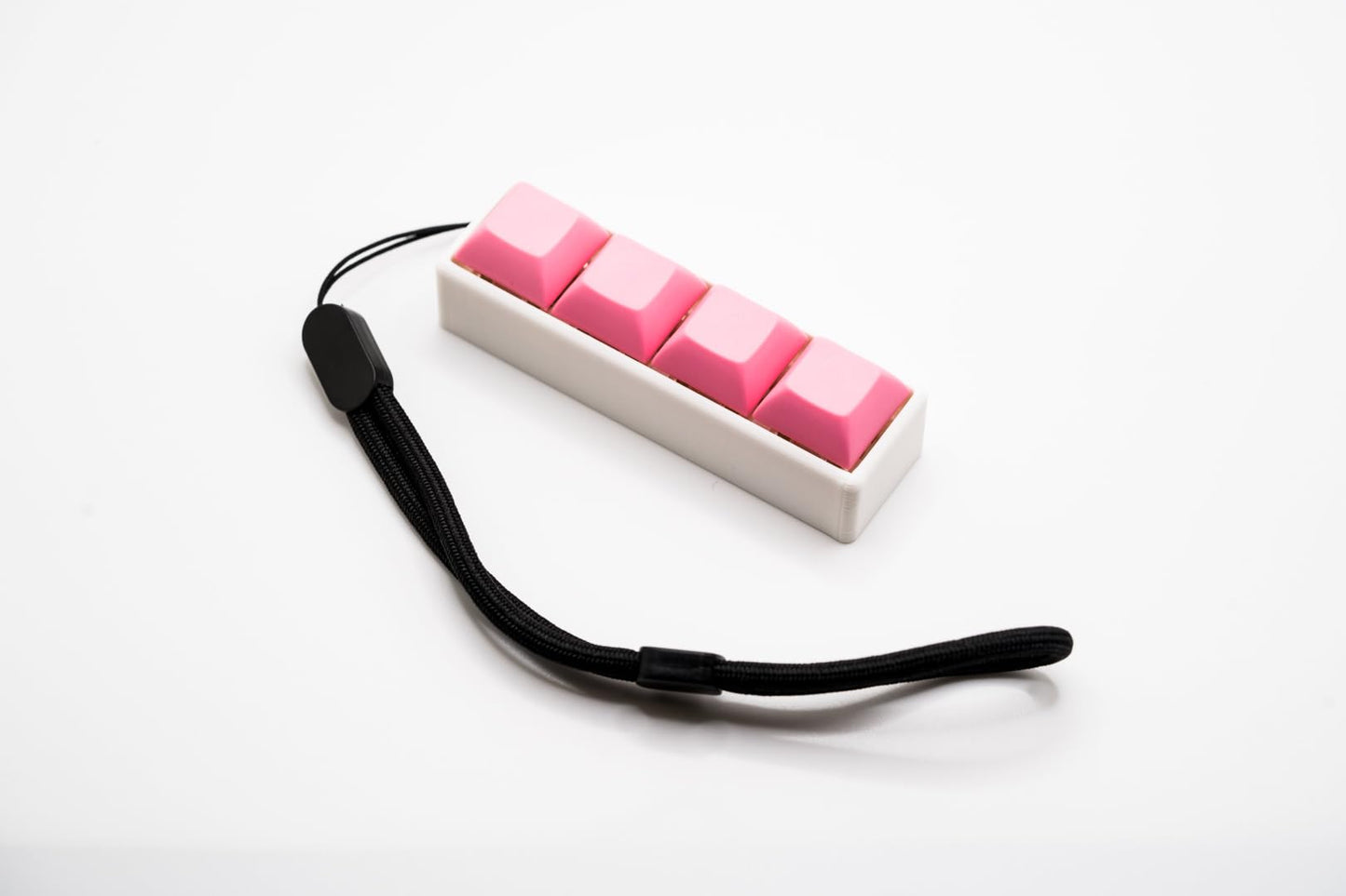 Four-Button Clicky Mechanical Switch Fidget Toy | Stim Toy, Stress Relief, Adhd (White Base, Pink Keycaps)