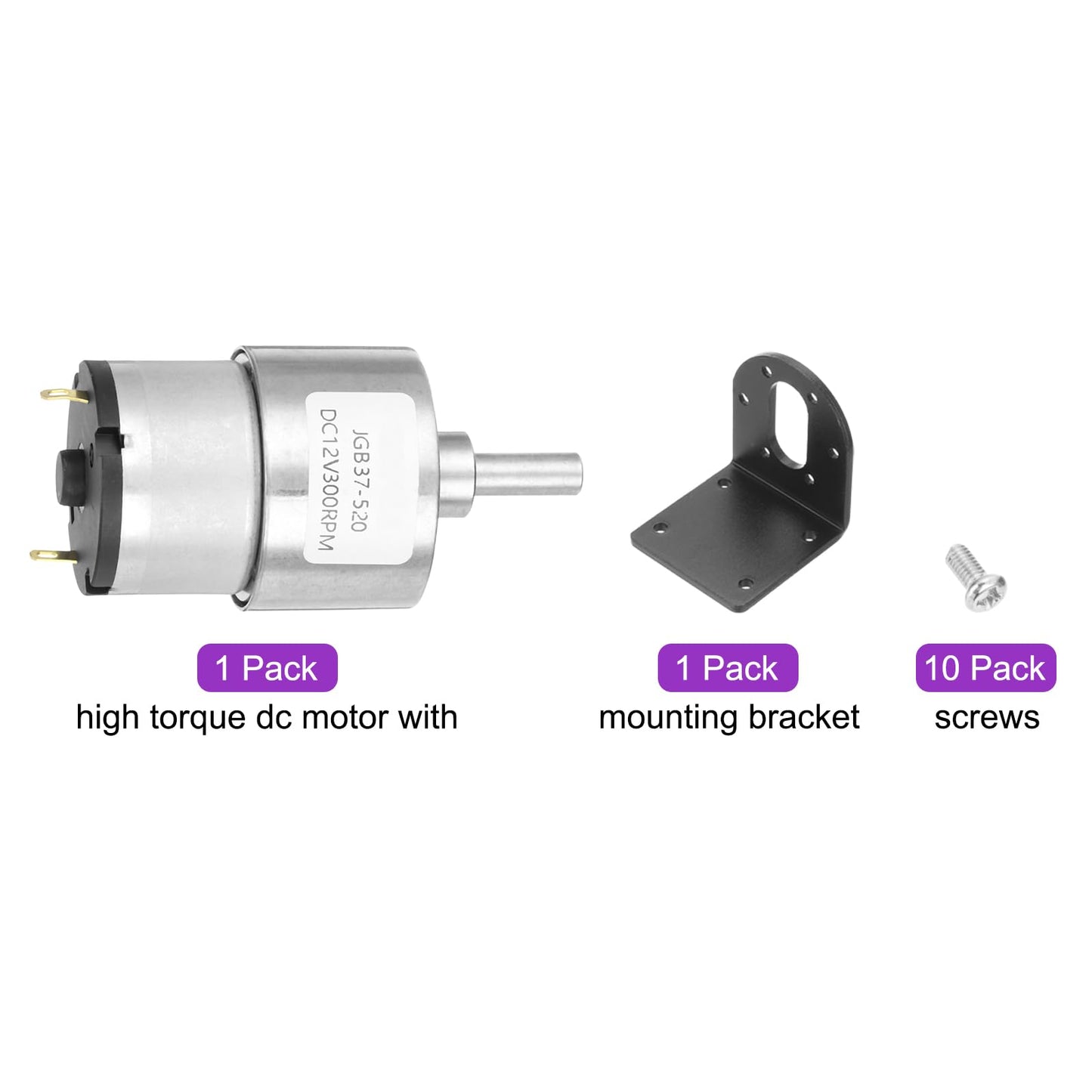Dmiotech Micro Dc 12V 300Rpm Geared Motor With Bracket Gear Reduction Motors 37Mm Diameter Gearbox Micro Speed Reduction For Rc