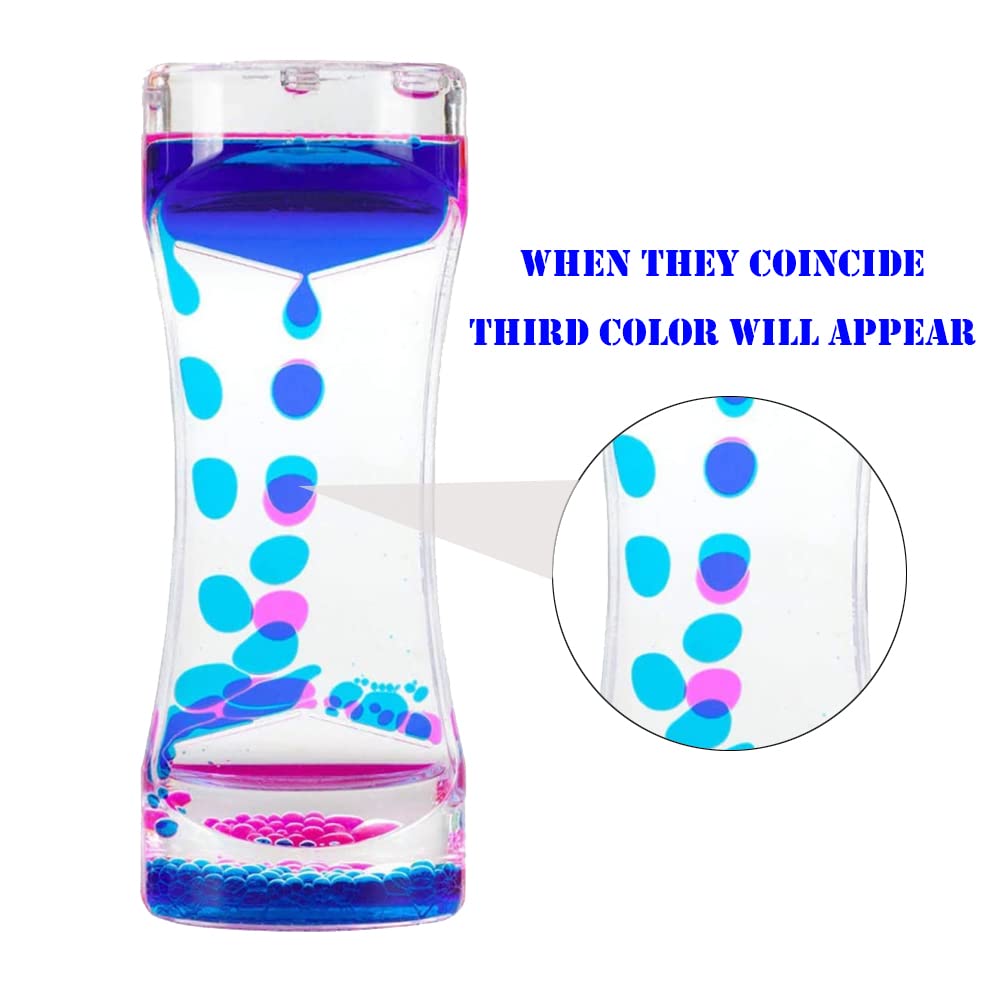 Oneshow 8 Pack Liquid Motion Bubbler Oil Hourglass Water Bubbler Timer For Kids And Teenager Sensory Toys Fidget Toy Activity Calm Stress Relief Desk Decor Adults