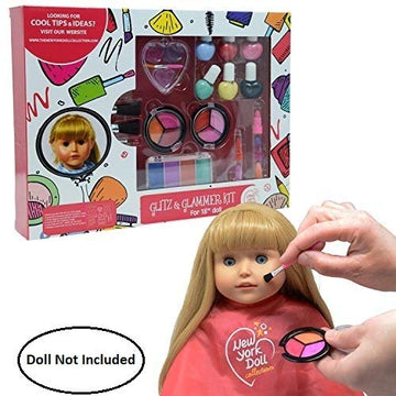 Washable Makeup Set For Dolls And Kids - Pretend Play Cosmetic Set - Doll Not Included