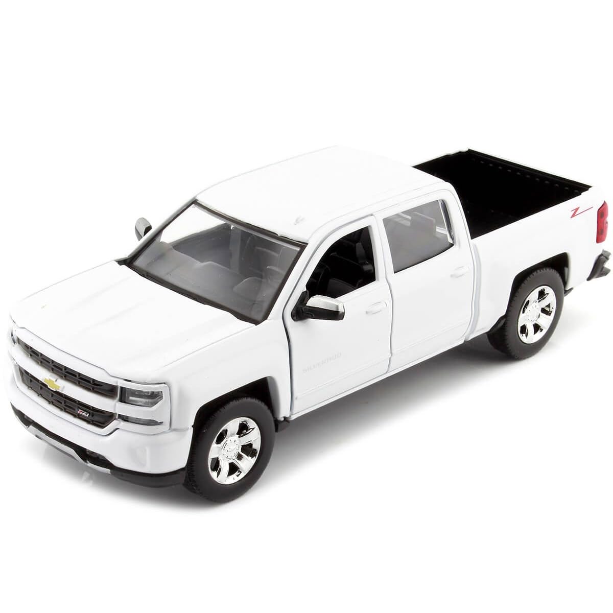 Motormax - 2017 Chevrolet Silverado 1500 Lt Z71 Crew Cab - White Diecast 1:24 Scale Model