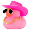 Wonuu Car Dashboard Rubber Duck Ornament, Car Decoration Colour Ducks Accessories With Mini Hat Necklace And Sunglasses, M-Pink-