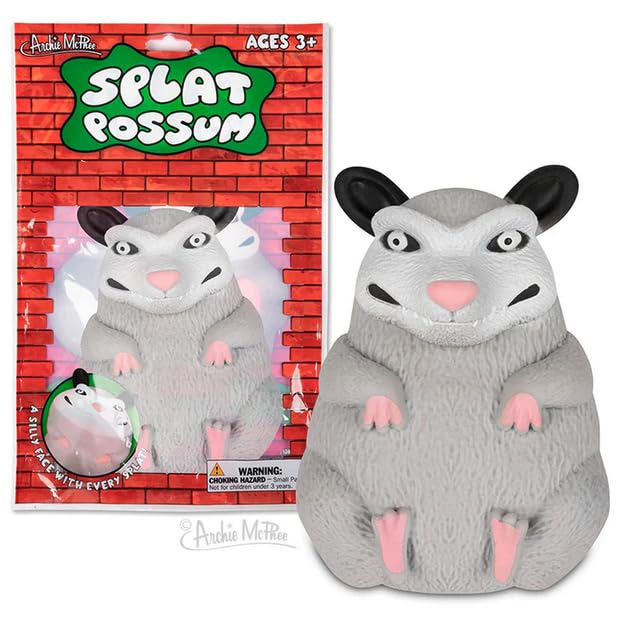 Archie McPhee Novelty Gifts Funny Splat Possum - 5-1/2 Soft Total Physical Response Splat Possum Filled with Sand - Perfect for Emotionally Charged Laughter and Fun All Year Long