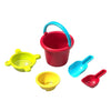 HABA Sand Toys Basic Set - 5 Piece Bundle with Plastic Pail, Sieve, Mold, Scoop and Sifting Shovel Sized just for Toddlers Ages
