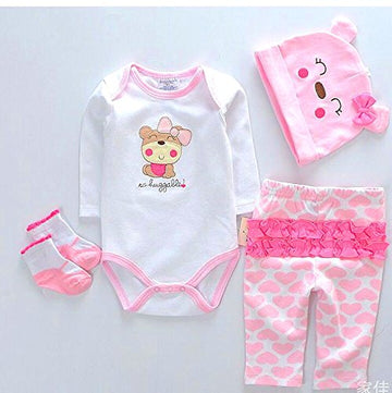 Pedolltree Reborn Dolls Baby Clothes Pink Outfits for 20-22 Girl Doll - Cute Clothing Sets for Reborn Dolls