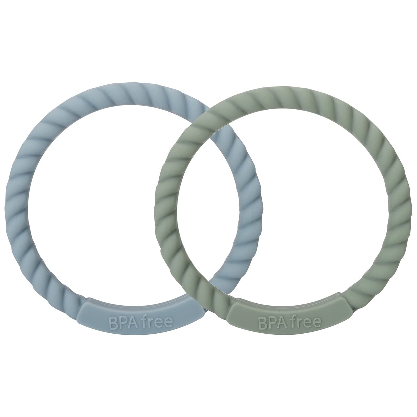 Socub Silicone Baby Teether Toy, 4 Pack Bpa Free Soft Silicone Teether Bracelets For 3+Month Babies, Wearable As Bracelets, Baby Chew Toy (Sage/Ether)