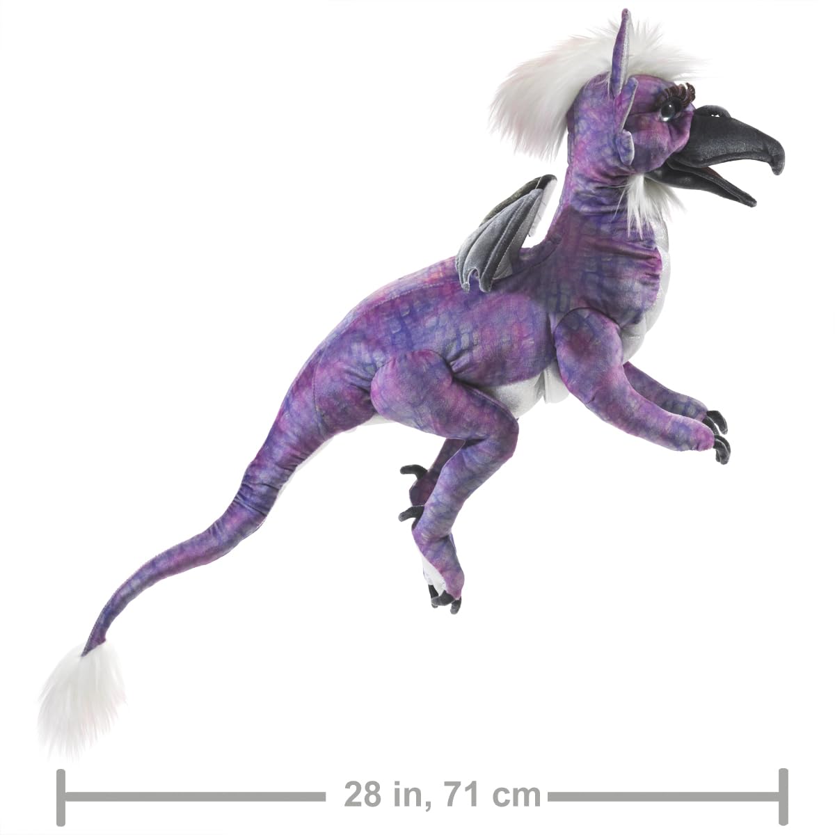 Folkmanis Beaked Dragon Hand Puppet, Purple; Black; White