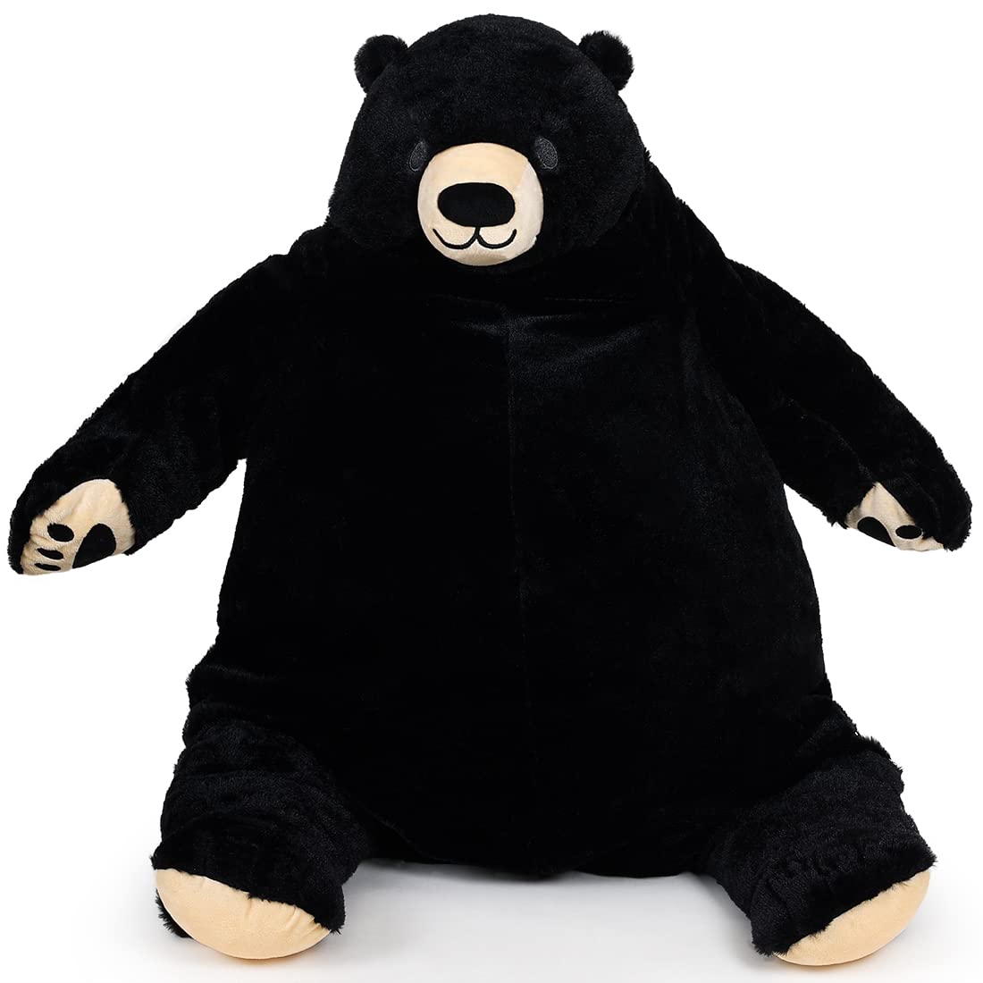 Yeqivo Huge Black Bear Plush, 60Cm Giant Stuffed Bear Soft Toy For Kids & Girlfriend