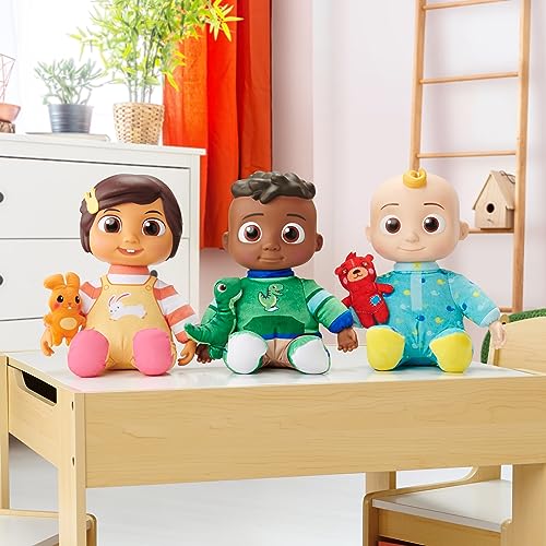 Cocomelon My Friend Nina Doll, Soft Plush Body - Music, Sounds, And Phrases In Spanish And English - Attached Bunny Plush Included - Toys For Preschoolers