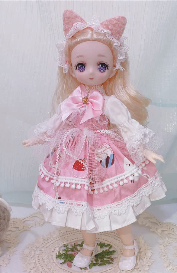 Onrri 1/6 Scale Anime Fashion Mechanical Joint Posable Doll, With 1 Complete Outfits And Suprise Accessories, 12 Inch, Great Gif