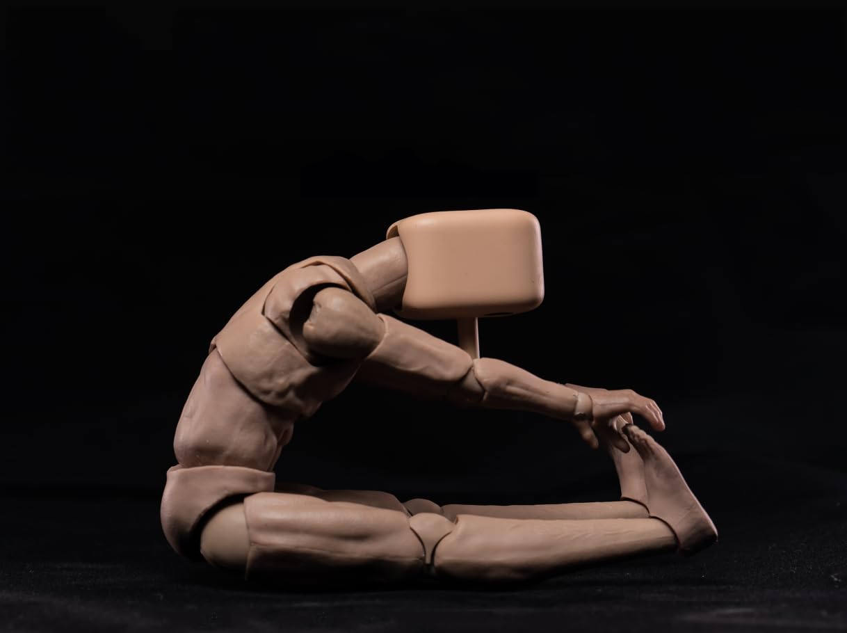 Souforce 1/12 Scale Muscle Male Action Figure 6In Flexible Strong Notaman Square Head Male Figure Body Doll Miniature Figure Wit