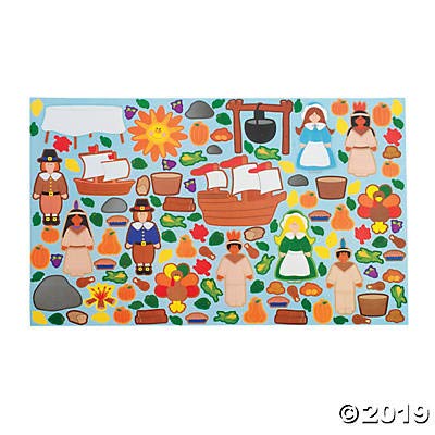 Giant Thanksgiving Sticker Scene (Set of 12 with 128 Stickers per Sheet) Crafts for Kids
