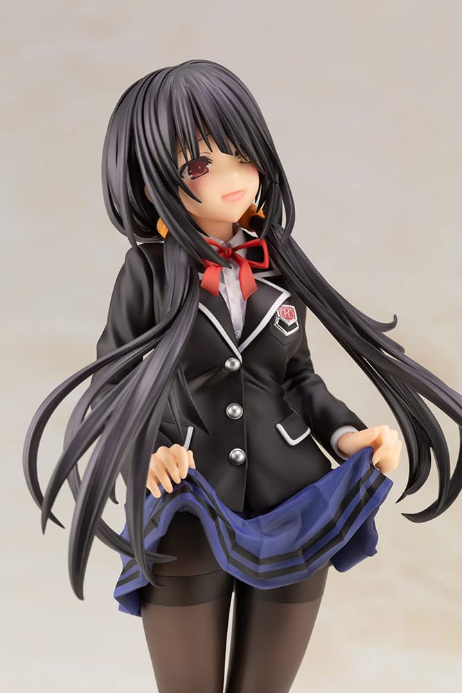 Kotobukiya Date A Live Iv: Kurumi Tokisaki (School Uniform Version) Pvc Statue, Multicolor