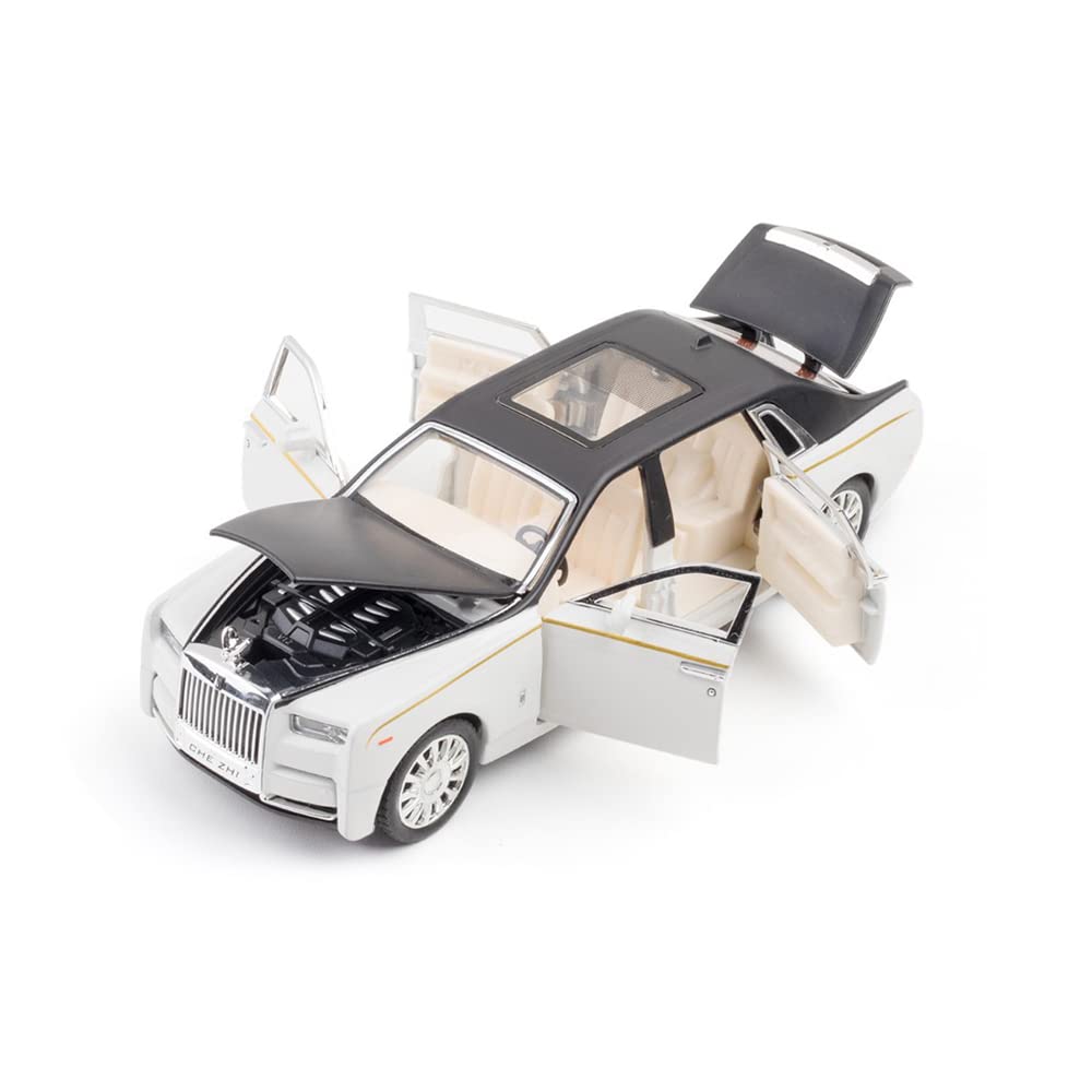 Alloy Collectible Rolls-Royce Phantom Model Toy Car, 1/32 Scale Diecast Car Model Pull Back Vehicles Phantom Toy with Sound & Li