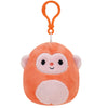 Squishmallow Official Kellytoy Plush Wildlife Zoo Squad Squishy Soft Plush Toy Animals (Orange, Elton Monkey, 3.5 Inch Clip)