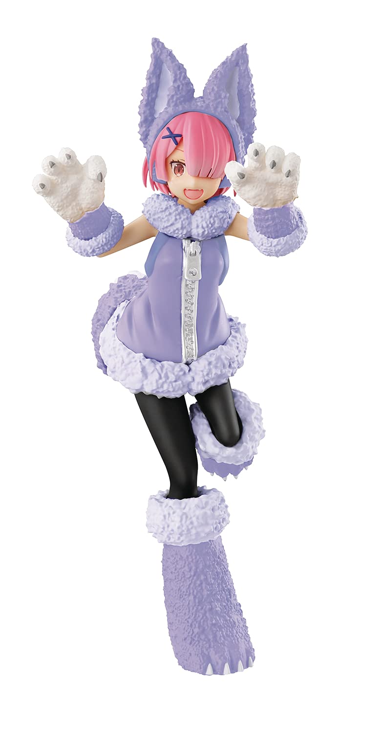 Furyu Re:Zero Ram Figure - Pastel Wolf Costume, Medium, Multicolor, PVC, Model FR95435
