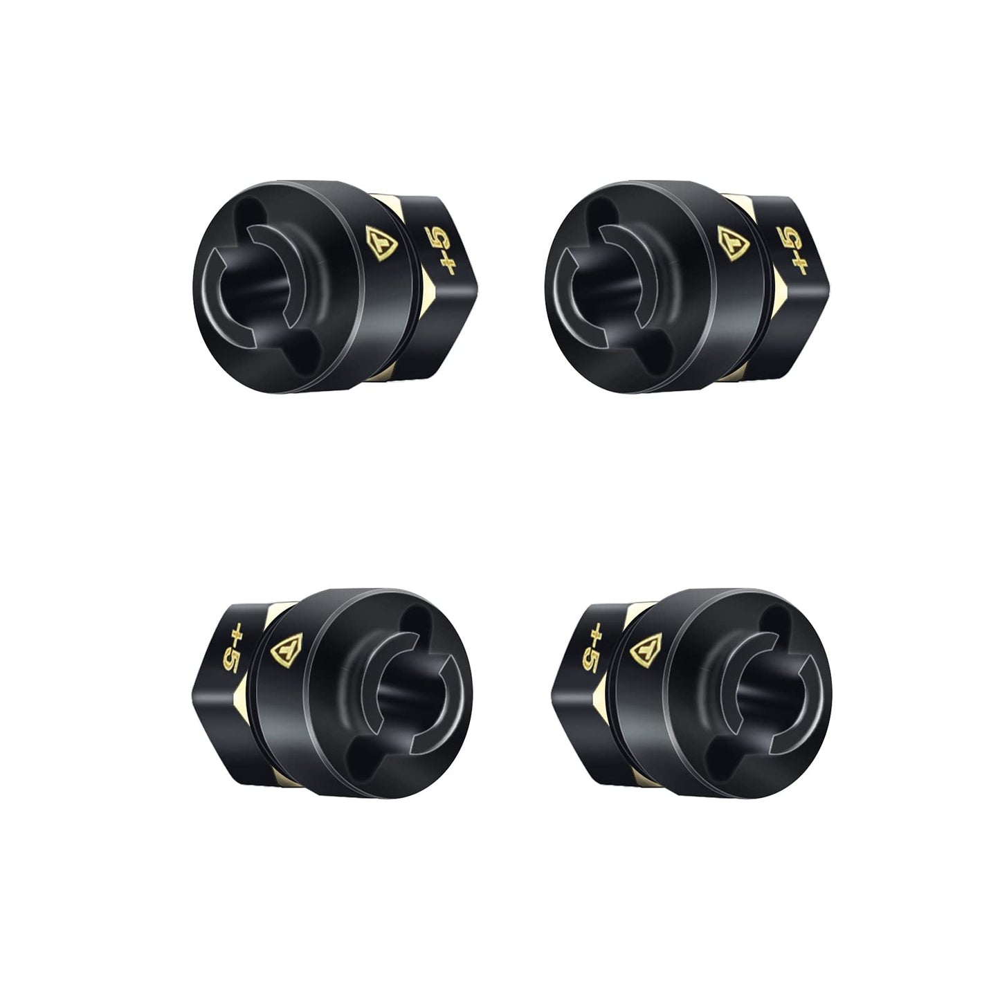 Treal Brass Extended Hex Hubs Wheel Spacers For Scx24 Bronco Gladiator C10 Deadbolt Betty Upgrades +5Mm Black