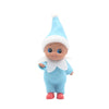 WULEEUPER Dark Skin Baby Elf Doll | Christmas Miniature Elf Decoration | Newborn Gift | Baby Grow Elf Dolls with Feet and Shoes (Blue)