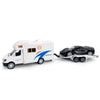 Toy Camper RV Trailer Towing Supercar Sports Model Car Diecast Motorhome Toys for Boys Pull Back Toy Cars, Beach Sandbox Outdoor