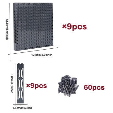 Wsryltch Brick 16X16 Plate 1/3 With Holes,Pins Suppor Pillar Accessories,Classic Building Block Bulk Parts And Pieces Sets - Com