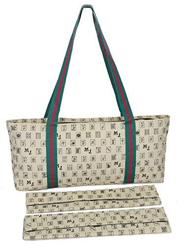 Beige Mahjong Designer Logo Soft Replacement Case, includes two matching wraps and a bonus bag, (Replacement Soft Case Only - ti