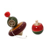 Aumni Crafts Vintage Kids Hand Spinning Wooden Tops Toys (Set of 2) Reversible Spinning Top And Spinner With String