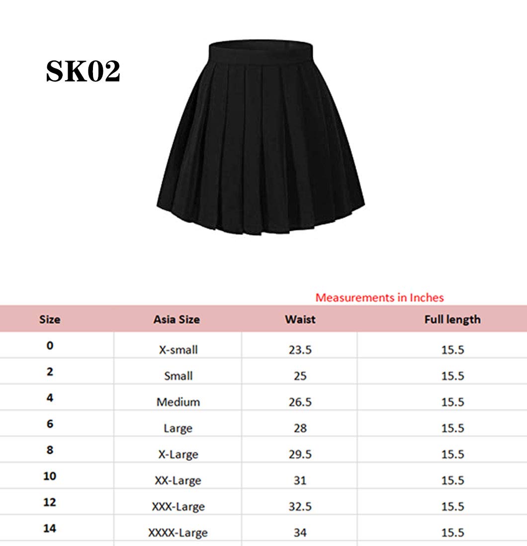 Beautifulfashionlife Women`S Pleated Over Knee Short Skirts (L,Pink Mixed White)