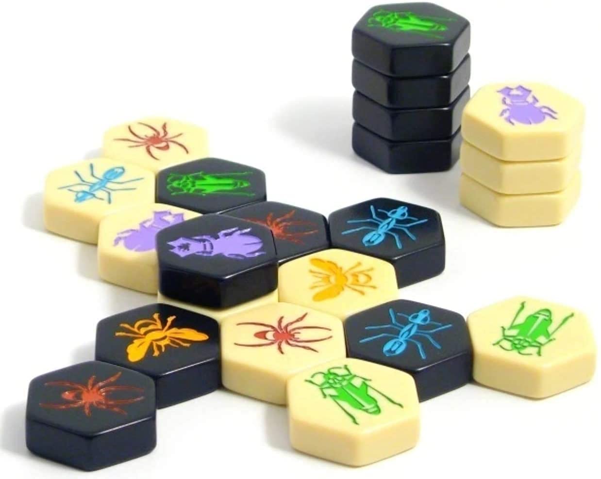 Smart Zone Games Hive Pocket Portable Strategic Board Game For 2 Players – Includes Ladybug & Mosquito Expansions – Compact Travel Version Of The Award-Winning Hive Game