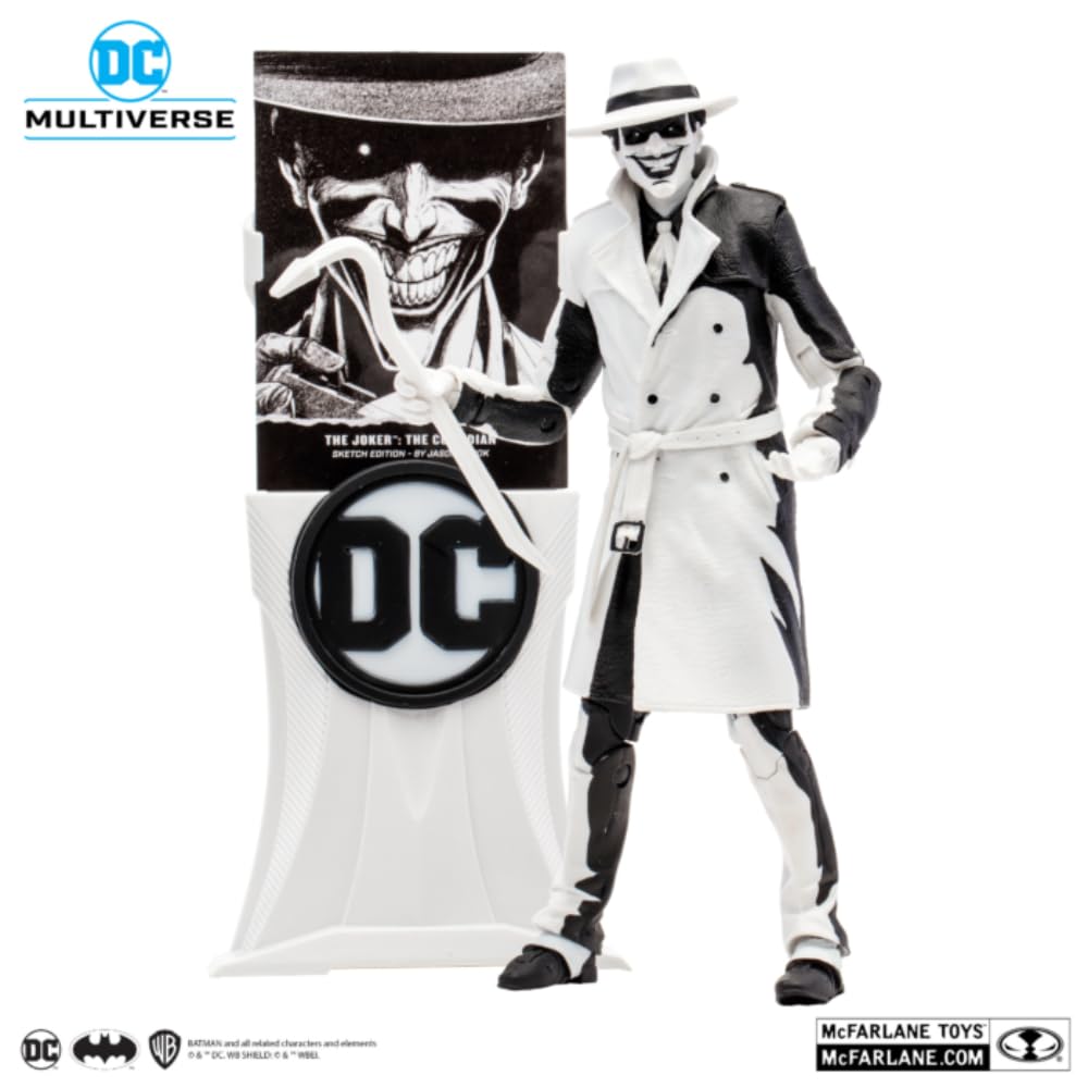 Mcfarlane Toys Dc Multiverse The Joker Designed By Jason Fabok Sketch Edition Gold Label 7In Action Figure With Ultra Articulation, Exclusive Designer Box, Collectible Art Card