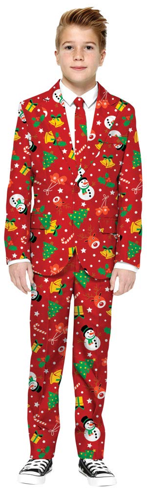 Boys Christmas Costume, Red - Extra Large Size 16