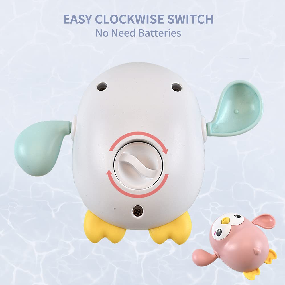 Baby Bath Toys, Wind Up Penguin Bathtub Toys, Toddlers Swimming Floating Playing Set In Bathroom Beach Pool, Colourful Water Pla